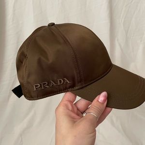 Prada Brown Nylon Baseball Cap- New with tags, receipt, and dust bag
